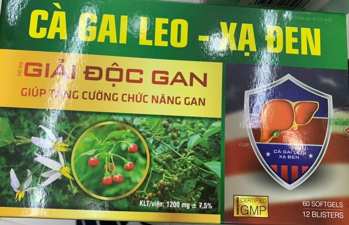 Thực phẩm bảo vệ sức khỏe Cà gai leo - xạ đen Giải độc gan (TRADIPHAR) hộp 12 vỉ x 5 viên