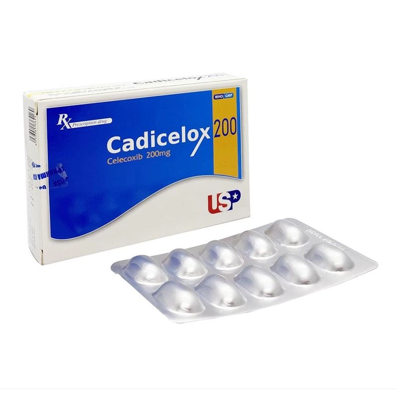 Thuốc giảm đau, kháng viêm Cadicelox 200 hộp 10 vỉ x 10 viên