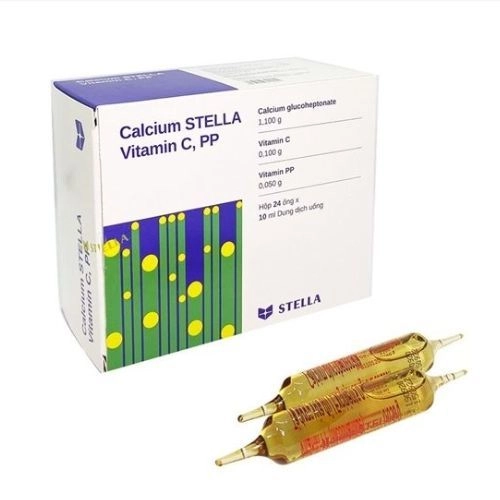 Thuốc bổ sung Calcium STELLA Vitamin C, PP hộp 24 ống x 10ml