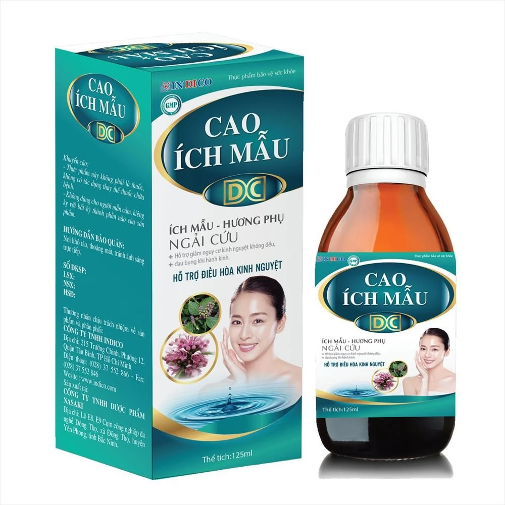 Hỗ trợ điều hòa kinh nguyệt Cao Ích Mẫu DC (In Di Co) hộp 1 chai 125ml