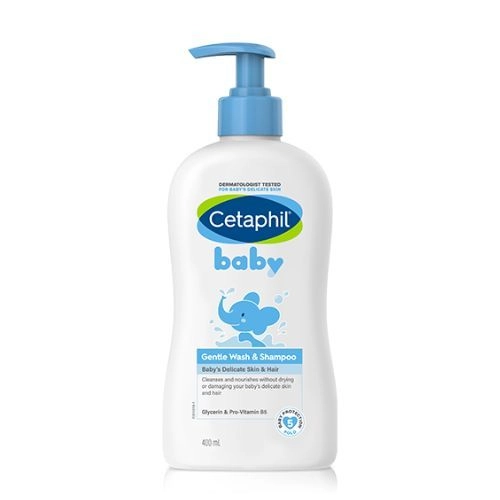 Sữa dưỡng ẩm tắm gội cho em bé Cetaphil Baby Gentle Wash & Shampoo chai 400 mL