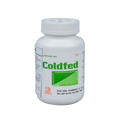 Thuốc trị cảm cúm Coldfed hộp 1 lọ 500 viên