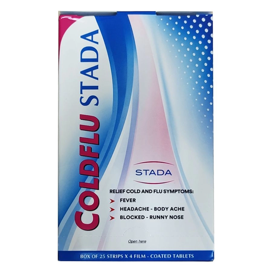 Thuốc trị cảm cúm COLDFLU STADA hộp 25 vỉ x 4 viên nén bao phim