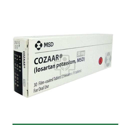 Thuốc trị tăng huyết áp Cozaar 50mg hộp 2 vỉ x 15 viên