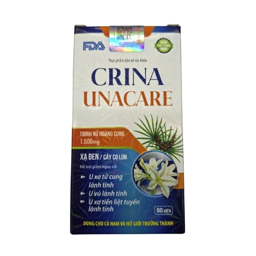 Hỗ trợ giảm nguy cơ u xơ tử cung, tiền liệt tuyến lành tính Crina Unacare hộp 60 viên