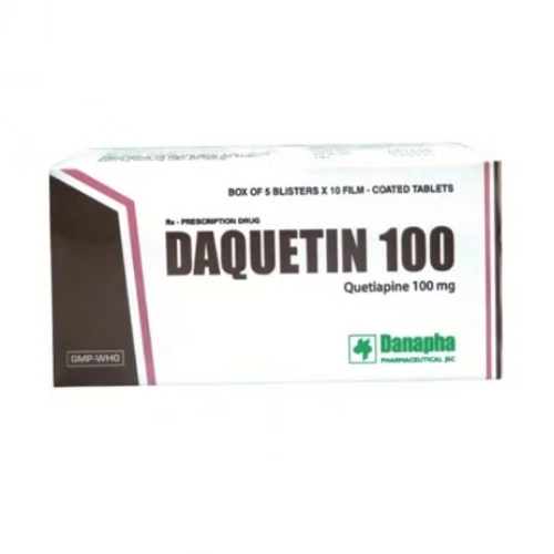 Thuốc thần kinh Daquetin 100mg Danapha hộp 5 vỉ x 10 viên