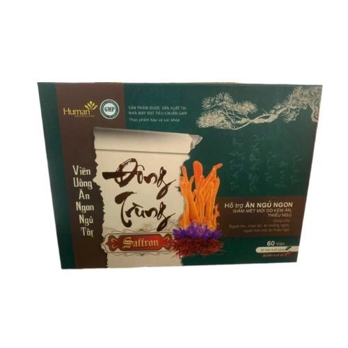 Viên uống ăn ngon ngủ tốt Đông Trùng Saffron hộp 60 viên