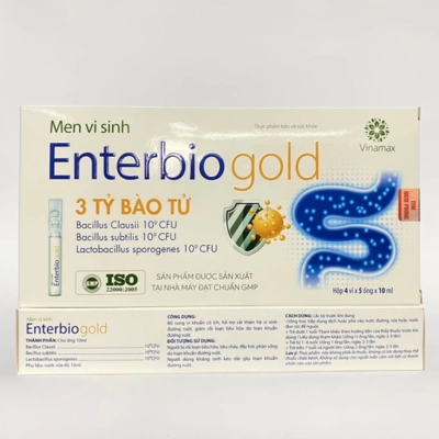 Men vi sinh đường ruột Enterbio gold Vinamax hộp 4 vỉ x 5 ống x 10ml