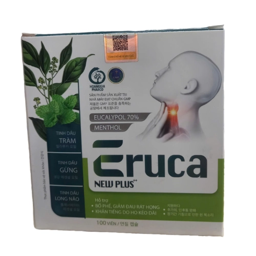Hỗ trợ bổ phế giảm ho Eruca NEW PLUS++ hộp 10 vỉ x 10 viên