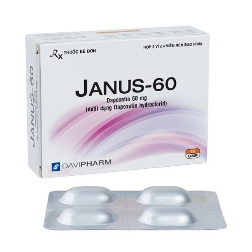 Thuốc điều trị xuất tinh sớm JANUS-60 Davipharm hộp 2 vỉ x 4 viên