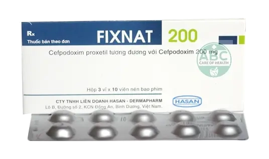Thuốc kháng sinh FIXNAT 200 (Cefpodoxim) hộp 3 vỉ x 10 viên