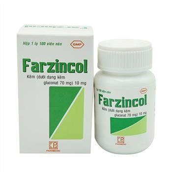 Thuốc bổ sung kẽm Farzincol hộp 1 lọ 100 viên nén