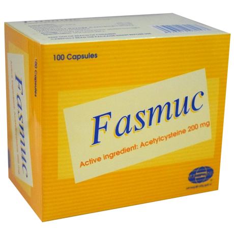 Thuốc giúp tiêu nhầy Fasmuc 200mg hộp 100 viên