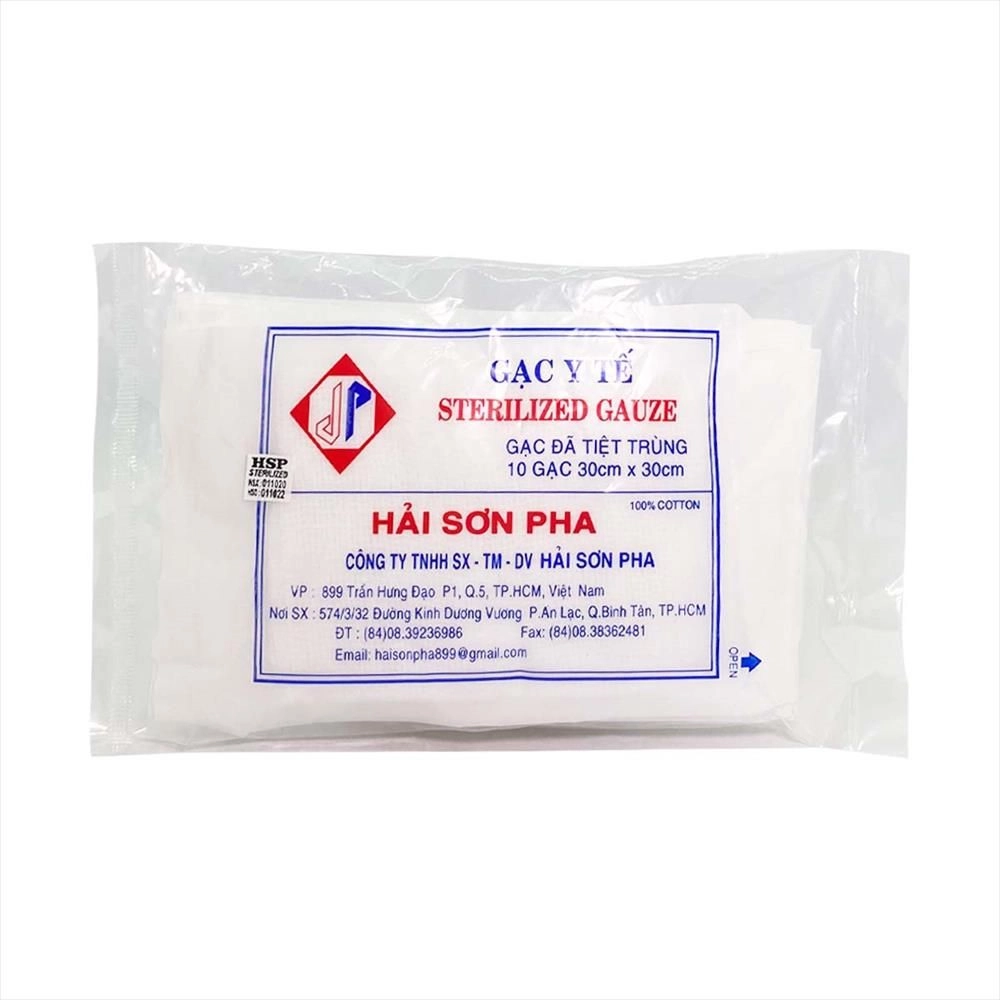Gạc y tế tiệt trùng Hải Sơn Pha gói 10 miếng 30cm x 30cm