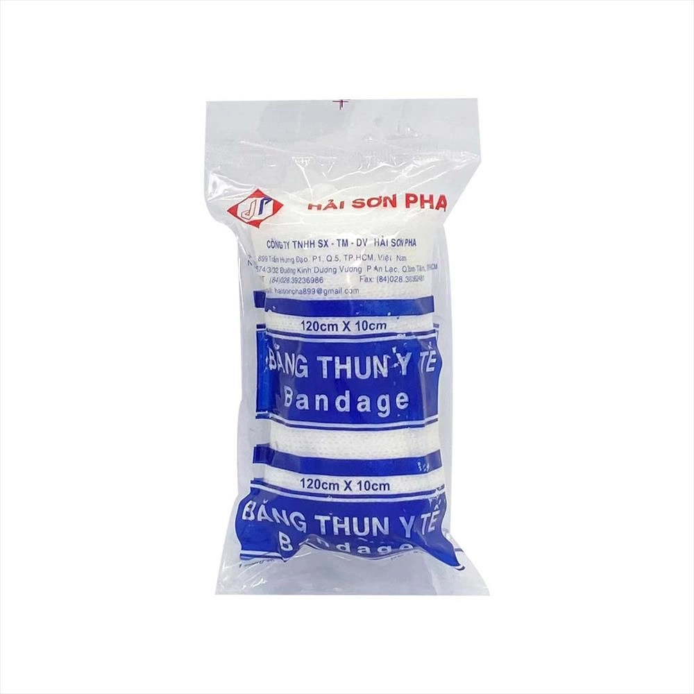 Băng thun y tế Hải Sơn Pha 3 móc cuộn 120cm x 10cm