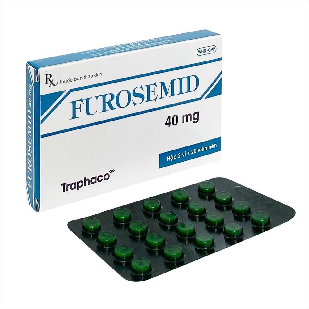 Thuốc lợi tiểu Furosemid 40mg (Traphaco) hộp 40 viên