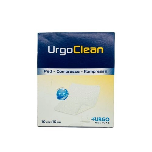 Gạc thấm hút và loại bỏ mảnh hoại tử Urgoclean hộp 10 miếng 10x10cm