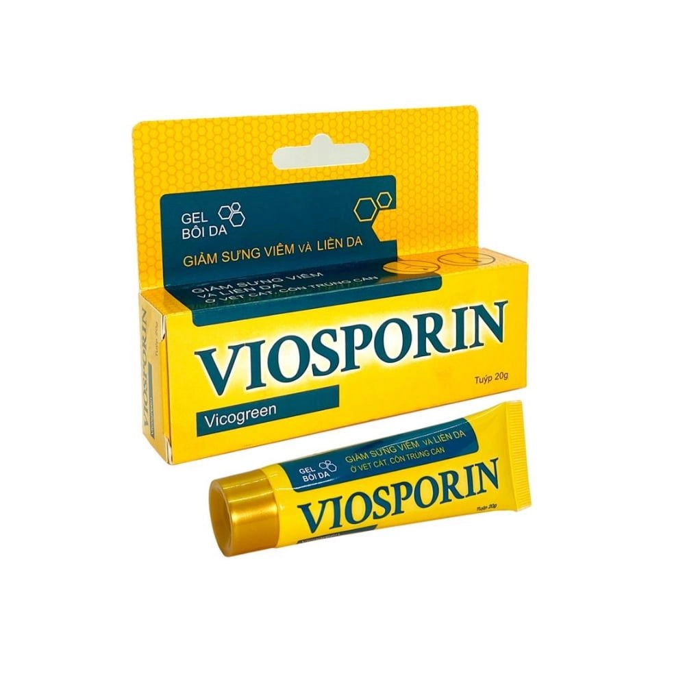 Gel bôi da giảm sưng viêm và liền da VIOSPORIN Vicogreen hộp 1 tuýp 20g