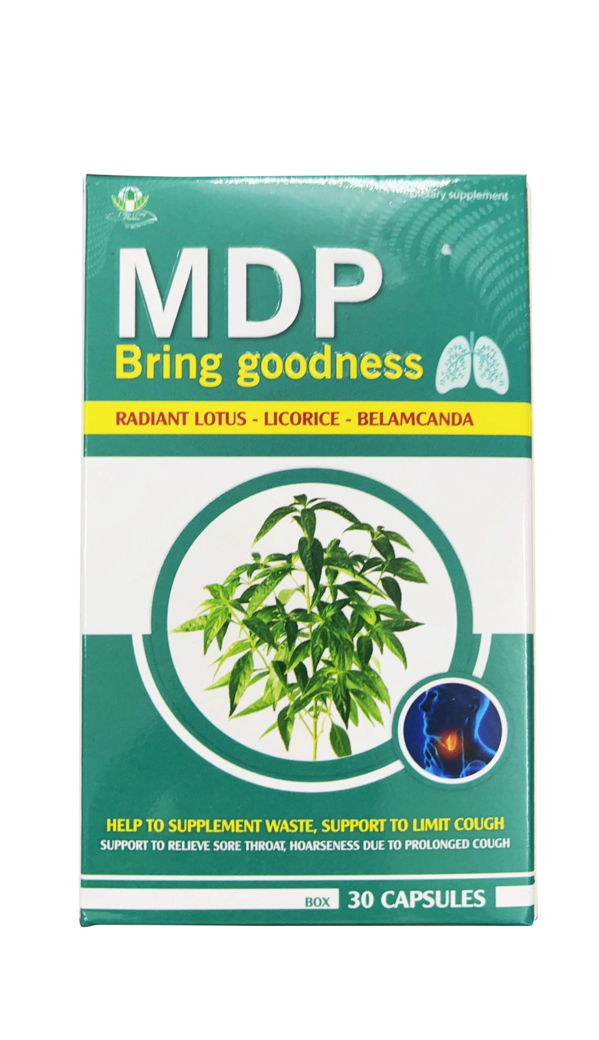 Giúp bổ phế, hỗ trợ hạn chế ho nhiều MDP Bring Goodness hộp 1 lọ 30 viên nang cứng
