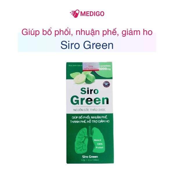 Giúp bổ phổi, nhuận phế, giảm ho Siro Green (TPP-France) hộp 1 lọ x 100ml