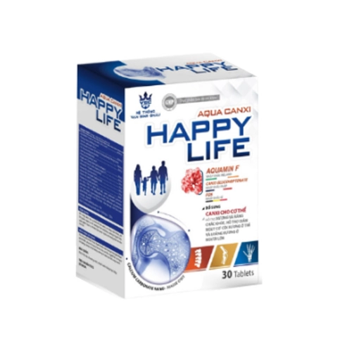 Aqua Canxi HAPPY LIFE hộp 1 lọ 30 viên