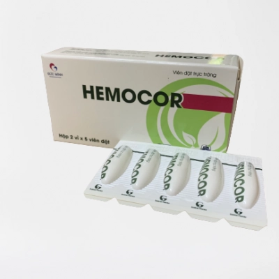Viên đặt trực tràng HEMOCOR (Đức Minh Pharma) hộp 2 vỉ x 5 viên đặt