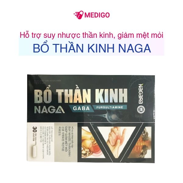 Hỗ trợ suy nhược thần kinh, giảm mệt mỏi BỔ THẦN KINH NAGA hộp 1 lọ 30 viên