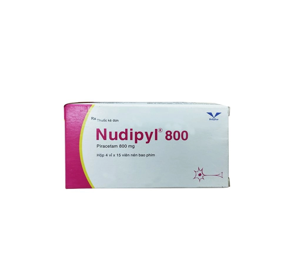 Thuốc điều trị chóng mặt Nudipyl 800 hộp 4 vỉ x 15 viên nang cứng
