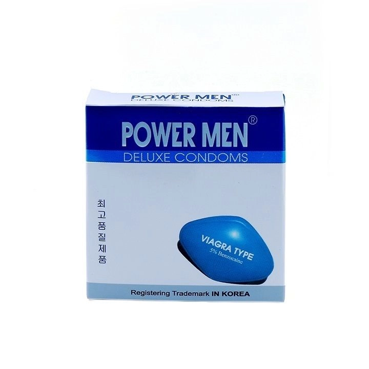 Bao cao su siêu mỏng kéo dài Power Men Viagra Type hộp 3 cái