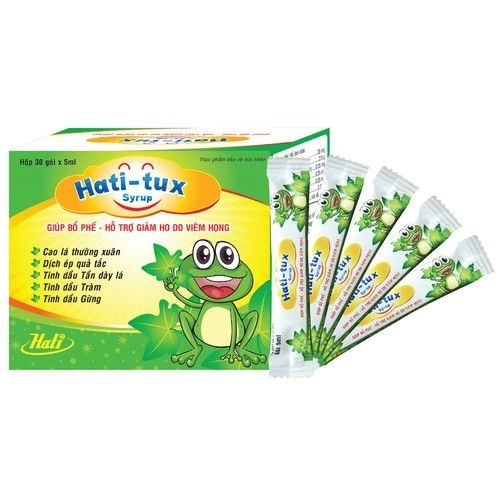 Hỗ trợ giảm ho Hati-tux Syrup hộp 30 gói x 5ml