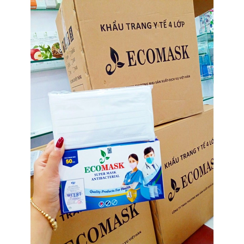Khẩu trang y tế ECO MASK (màu trắng) hộp 50 cái
