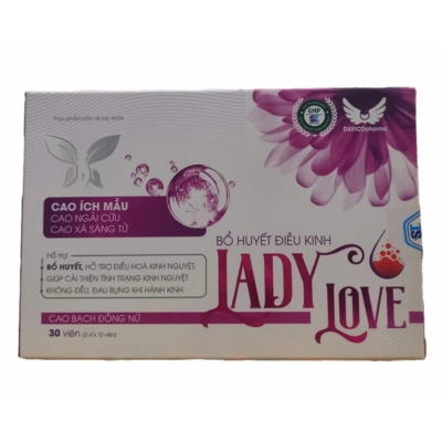 Bổ huyết điều kinh LADY LOVE hộp 3 vỉ x 10 viên