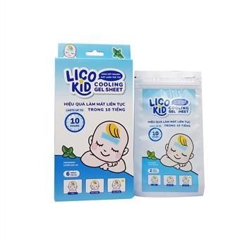 Miếng dán hạ sốt LICO KID Cooling Gel Sheet (hương bạc hà) hộp 3 gói x 2 miếng