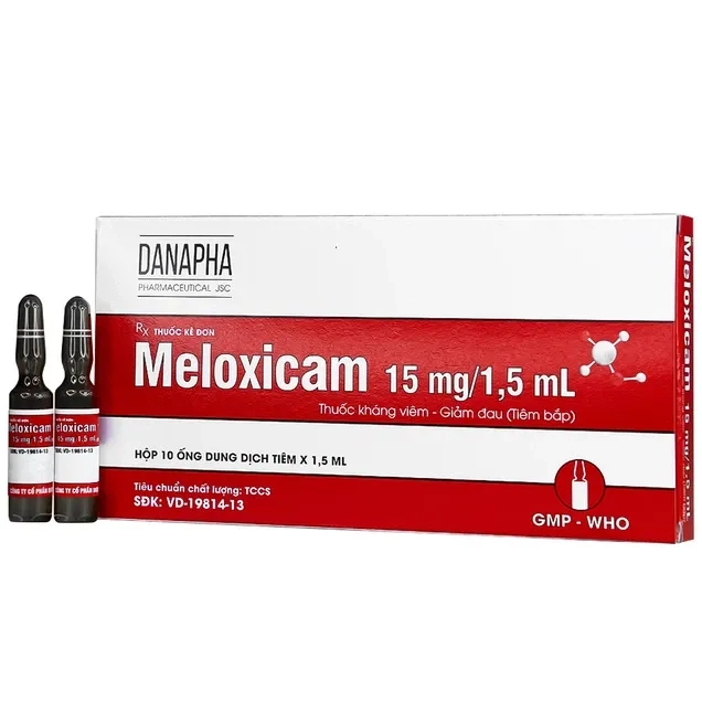 Điều trị đau viêm xương khớp Meloxicam 15mg/1.5ml Danapha hộp 10 ống