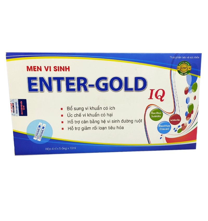 Men vi sinh ENTER-GOLD IQ hộp 4 vỉ x 5 ống x 10ml