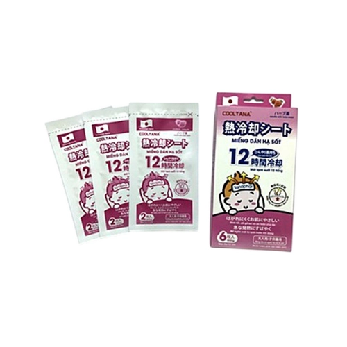 Miếng dán hạ sốt hạ nhiệt hương dâu Cooltana Tanaphar hộp 6 miếng