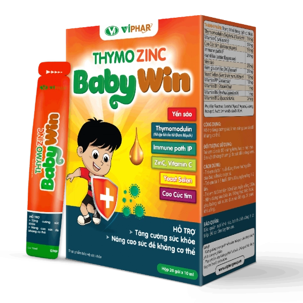 Siro tăng đề kháng ThymoZinc BabyWin hộp 20 gói x 10ml