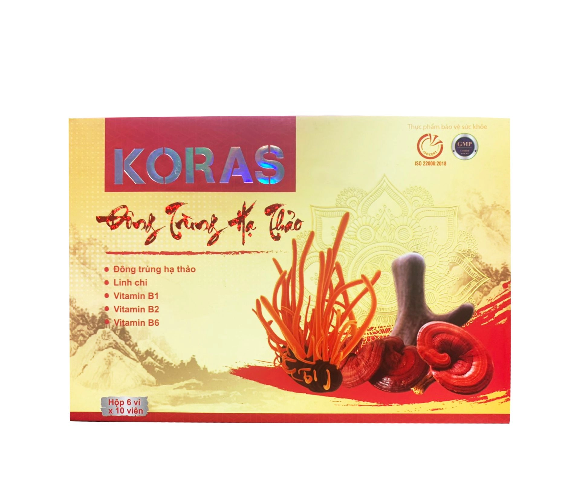 Viên uống bồi bổ sức khỏe KORAS Đông Trùng Hạ Thảo hộp 6 vỉ x 10 viên