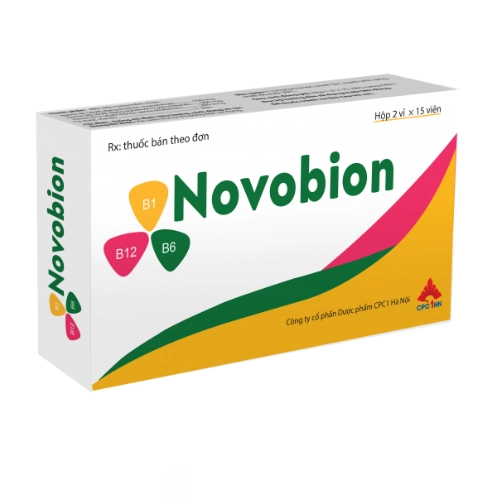 Thuốc bổ sung vitamin B1, B6, B12 Novobion hộp 2 vỉ x 15 viên