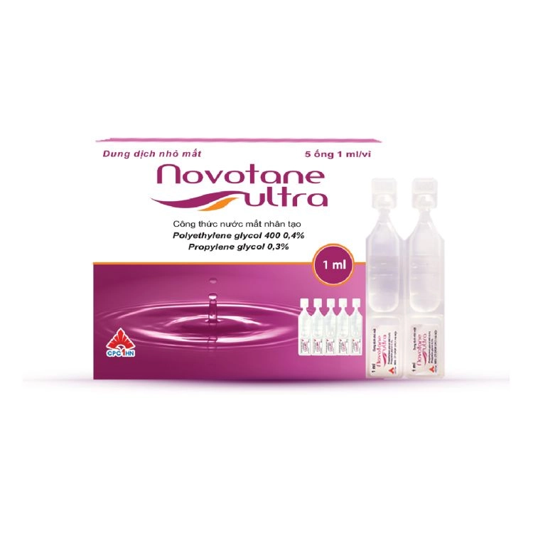 Nước mắt nhân tạo  Novotane Ultra vỉ 5 ống x 1ml