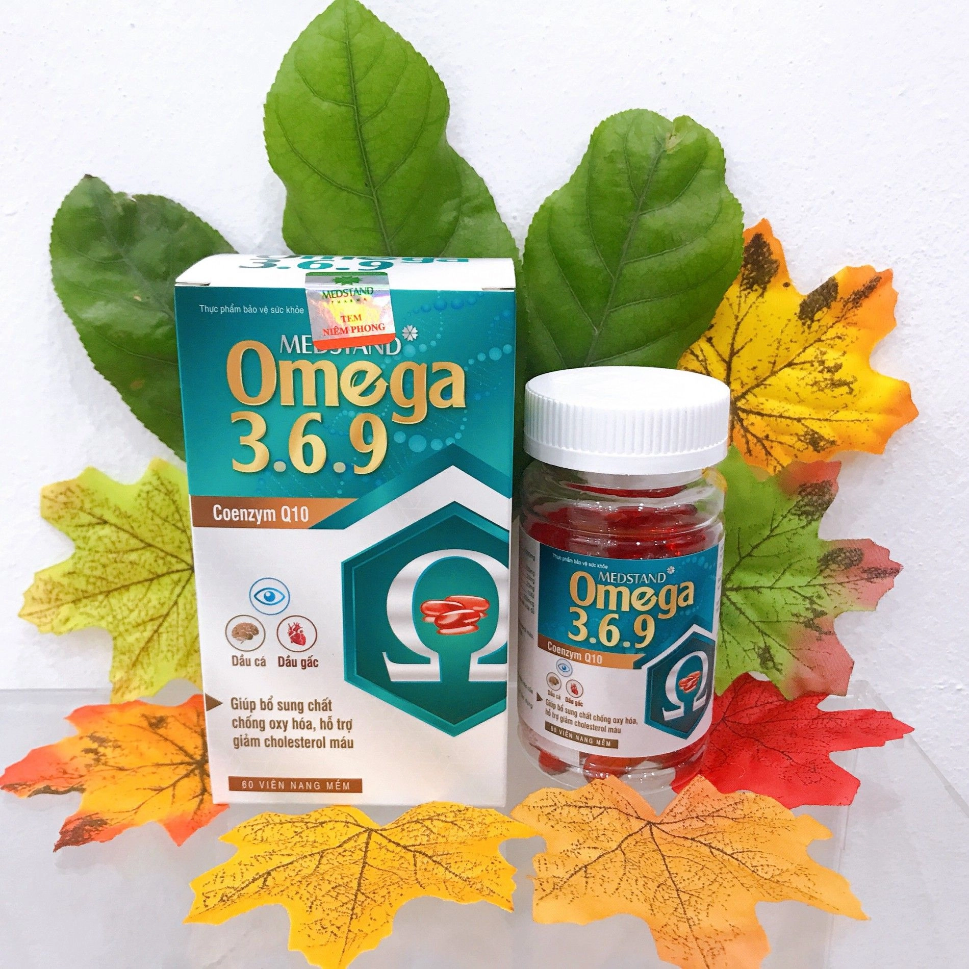 Bổ sung chất chống oxy hóa, giảm cholesterol máu Medstand Omega 3.6.9 Coenzym Q10 hộp 1 lọ 60 viên