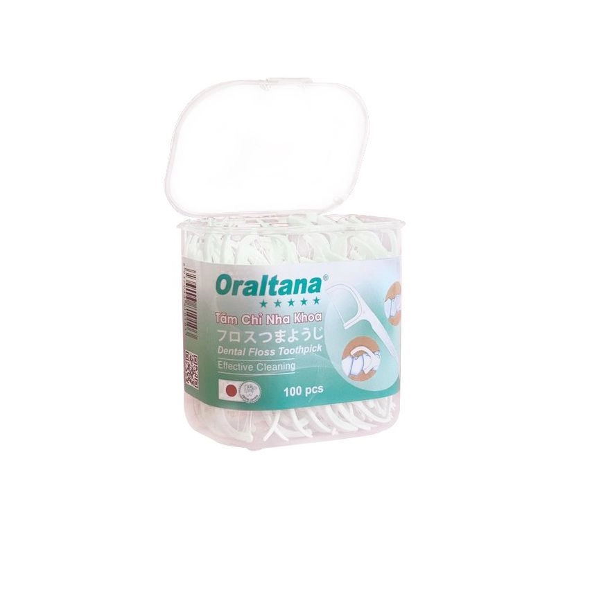 Tăm chỉ nha khoa Oraltana Dental Floss Toothpick Effective Cleaning hộp 100 cái