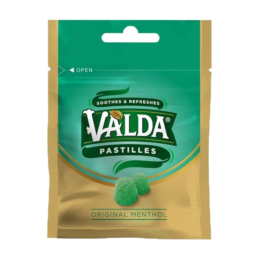 Kẹo dẻo VALDA Pastilles Original Menthol (vị bạc hà) gói 20g