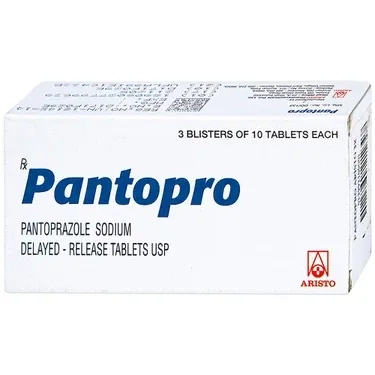 Điều trị ngắn hạn loét tá tràng, loét dạ dày Pantopro Aristo hộp 3 vỉ x 10 viên