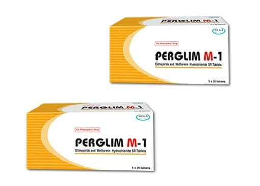 Điều trị bệnh đái tháo đường tuýp 2 Perglim M-1 Mega We Care hộp 1 vỉ x 20 viên