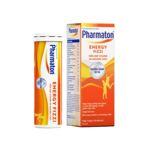 Viên sũi bổ sung vitamin và khoáng chất Pharmaton Energy Fizzi hộp 1 tuýp 10 viên
