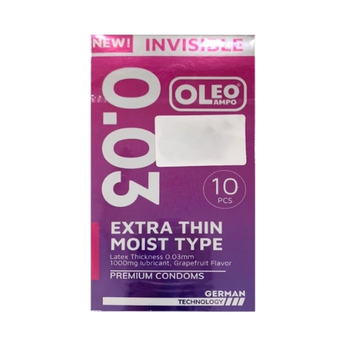 Bao cao su  siêu mỏng Oleo Invisible Extra Thin 003 hộp 10 cái