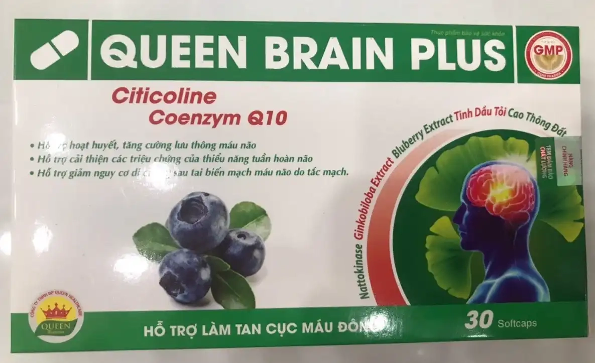 Viên uống hoạt huyết máu não QUEEN BRAIN PLUS hộp 30 viên