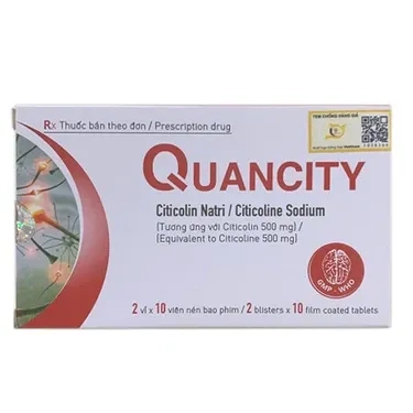 Phục hồi chức năng cho bệnh nhân sau bệnh đột quỵ, thiếu máu cục bộ Quancity Quapharco hộp 2 vỉ x 10 viên