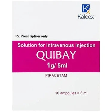 Điều trị suy giảm trí nhớ, chóng mặt, đau đầu, thiếu máu não Quibay 1g/5ml Kalcex hộp 10 ống x 5ml
